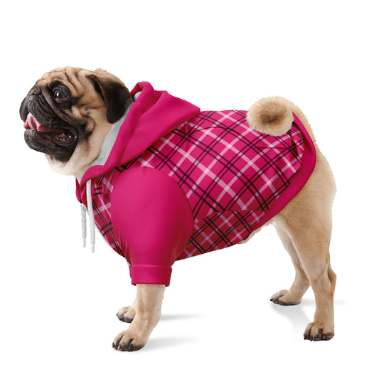 Crimson Check Dog Zip-Up Hoodie