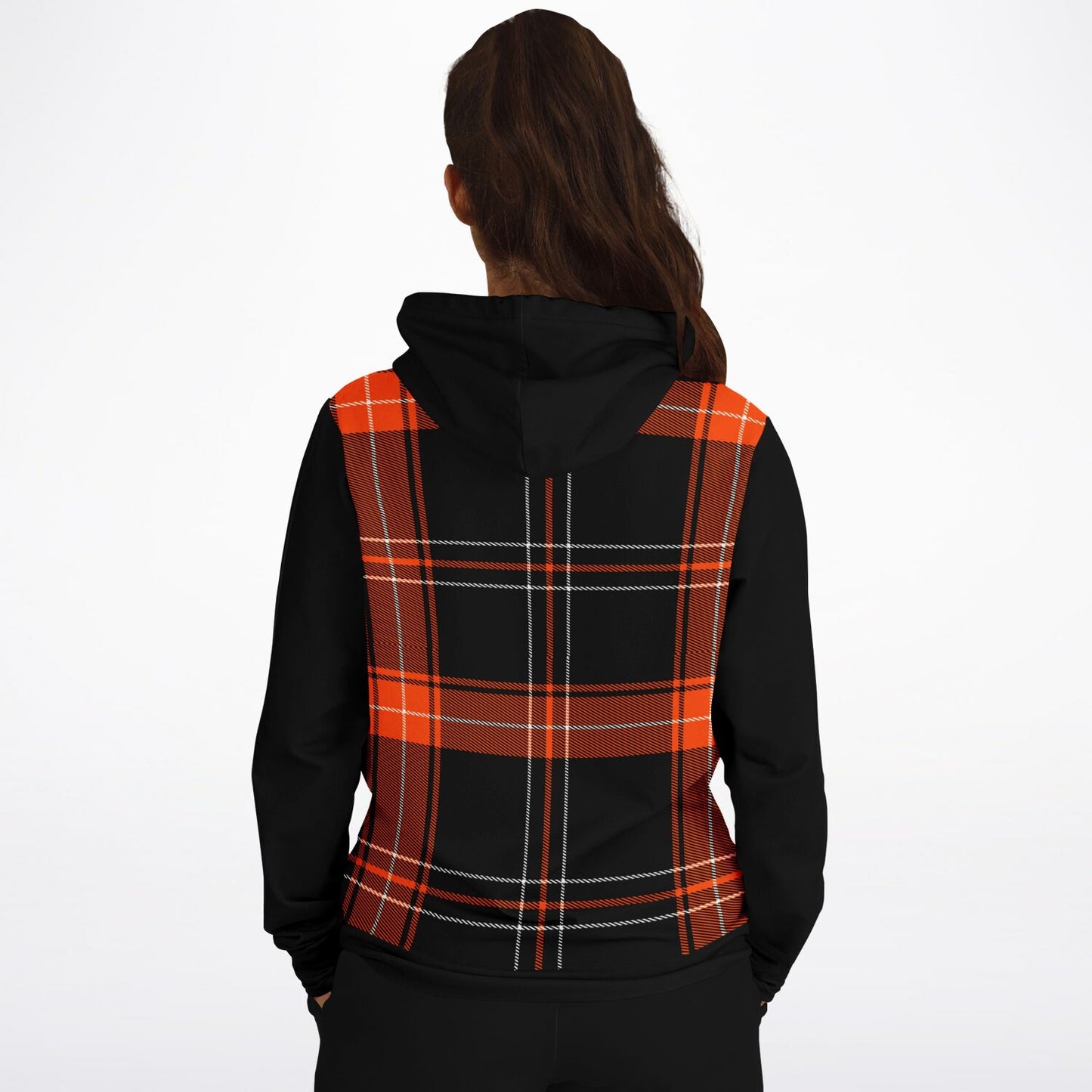 Black and Orange Tartan Hoodie