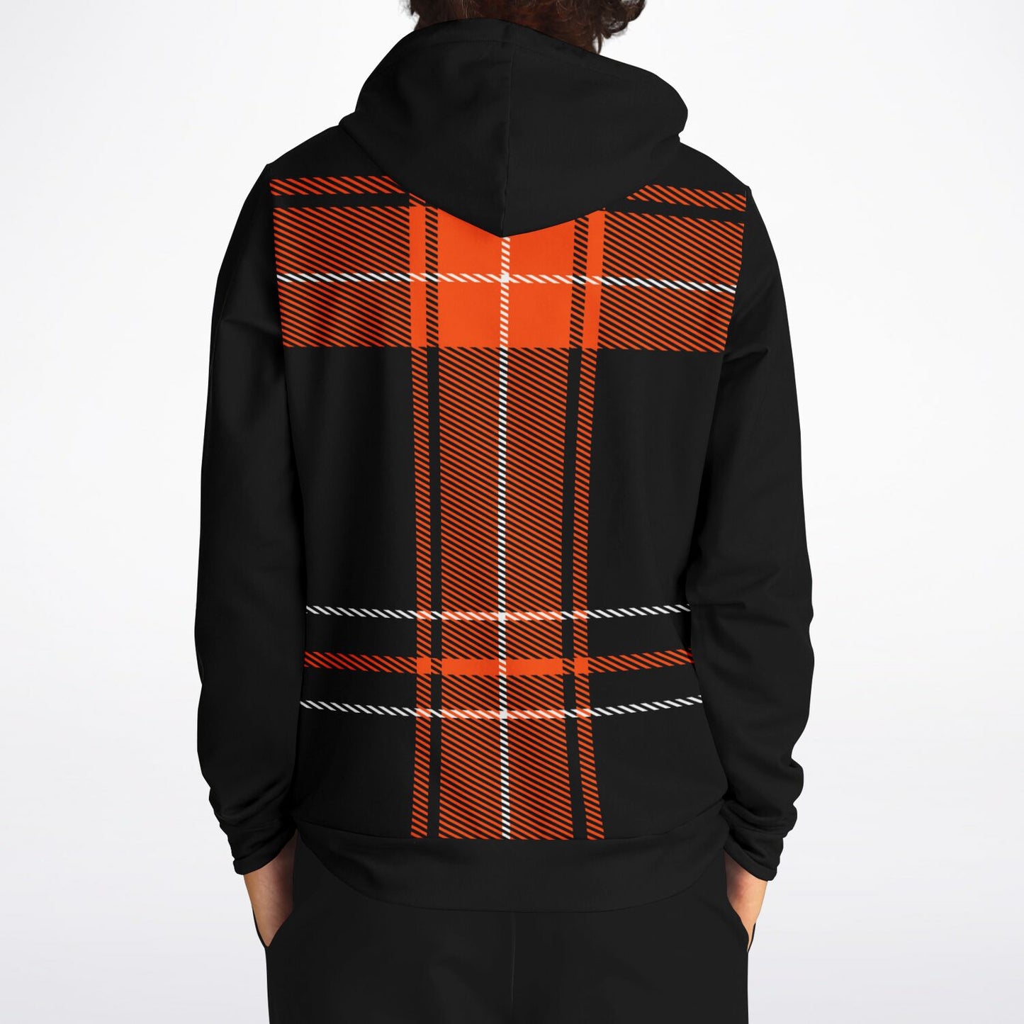 Black and Orange Plaid Hoodie