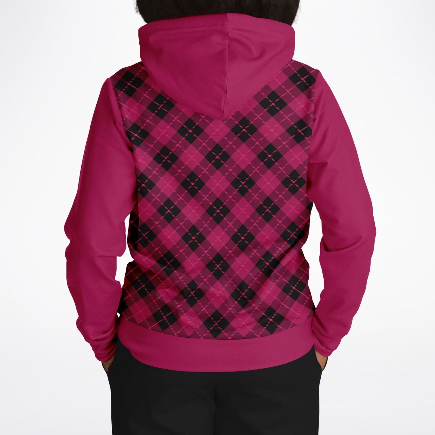 Crimson Black Plaid Hoodie