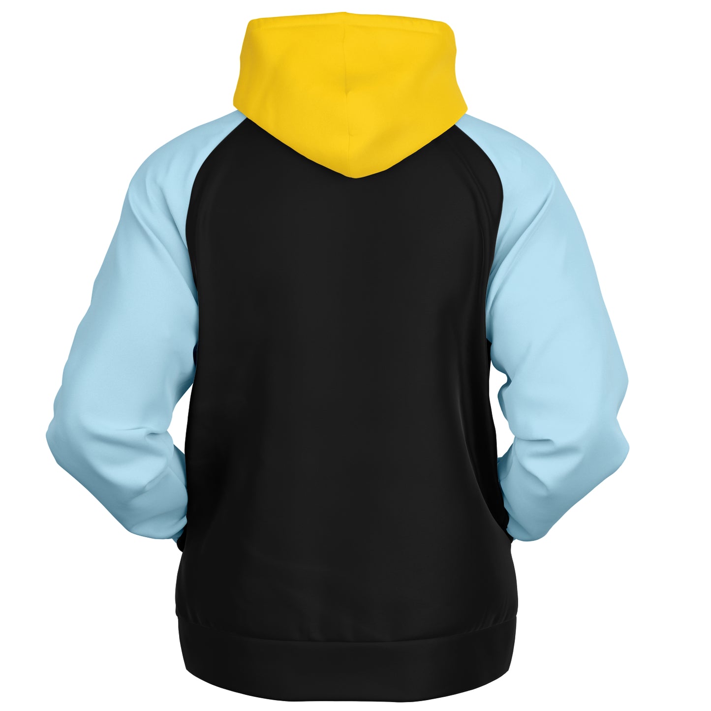 Raglan Hoodie Colour Block Black Yellow Blue