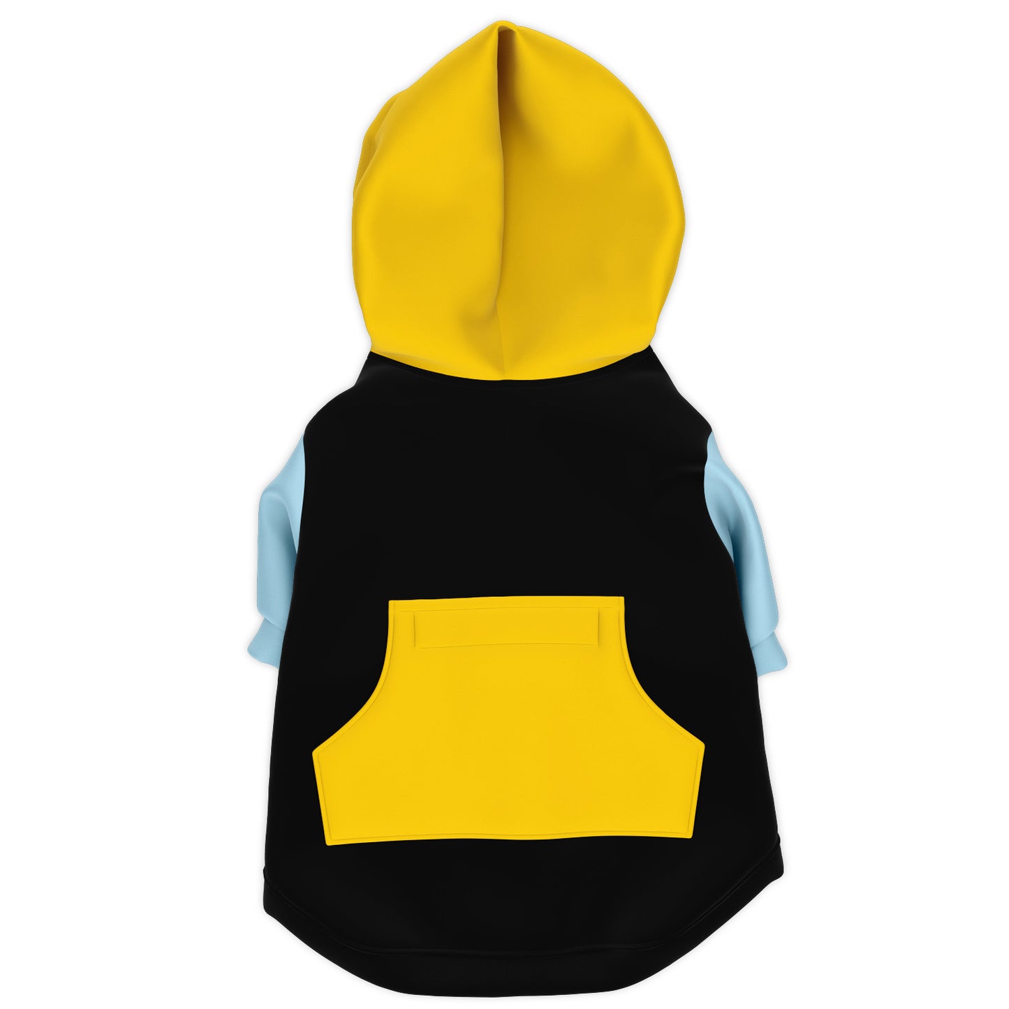 Dog Zip-Up Hoodie Block Black Yellow Blue