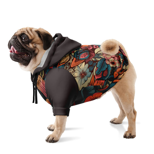 Dark Vintage Tattoo Dog Zip-Up Hoodie