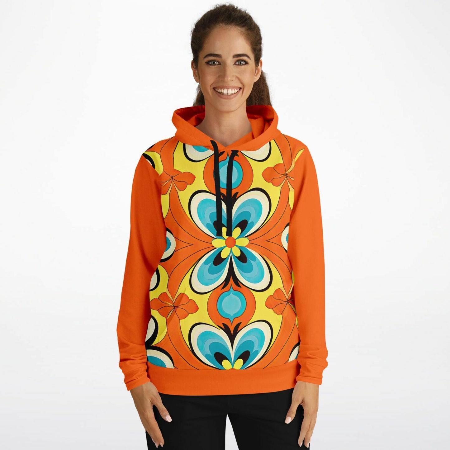 Bright Retro Orange Hoodie