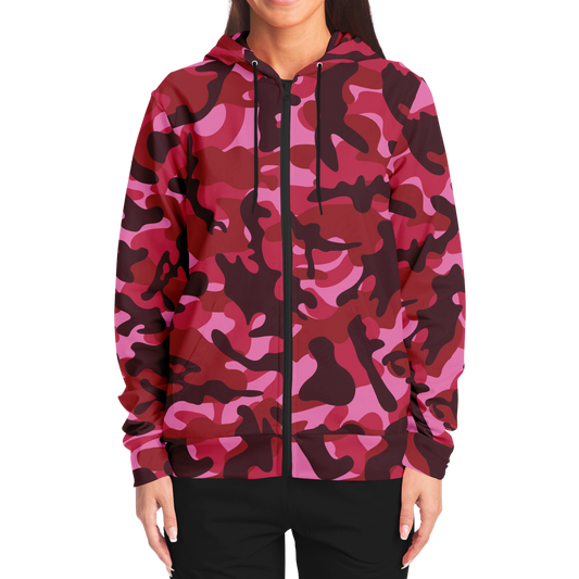 Crimson Black Camo Fashion Hoodie