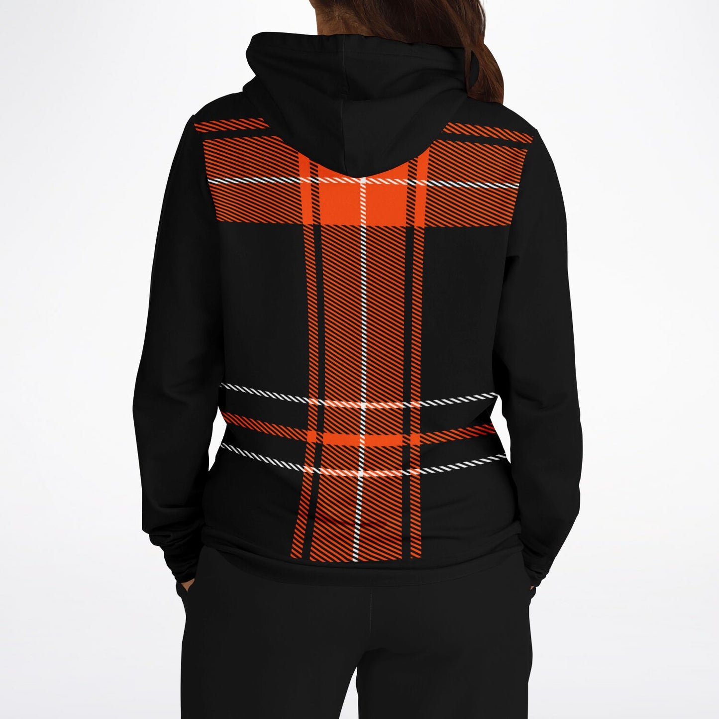 Black and Orange Plaid Hoodie