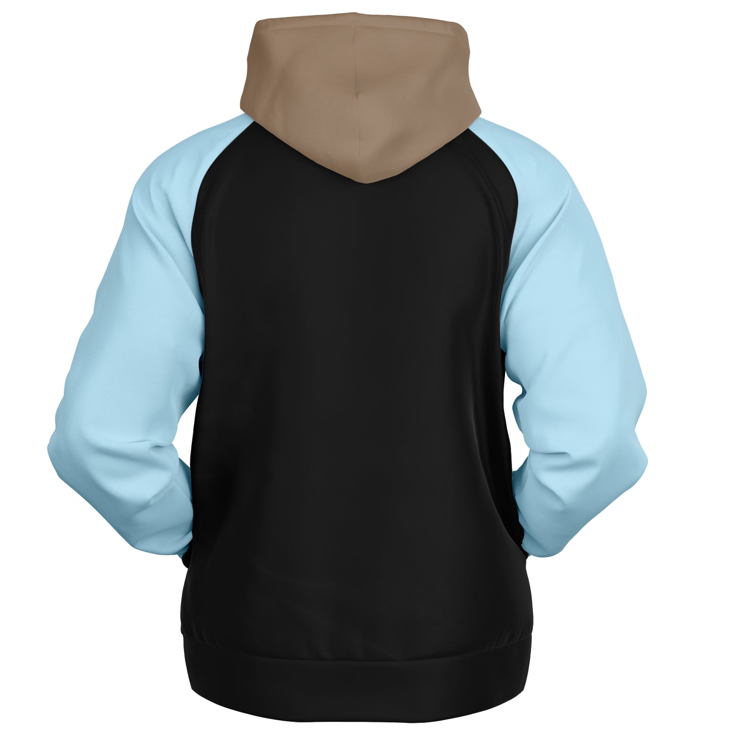 Raglan Hoodie Black Taupe Blue