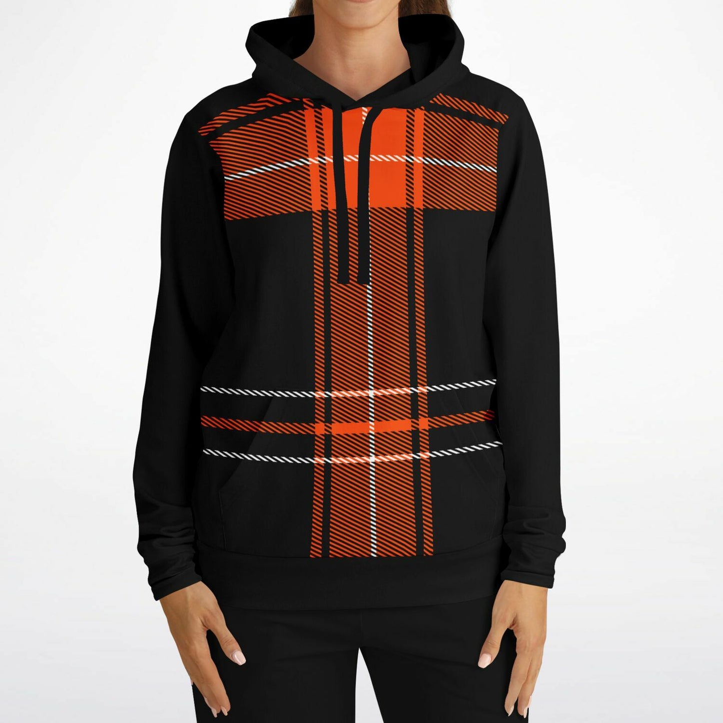 Black and Orange Plaid Hoodie