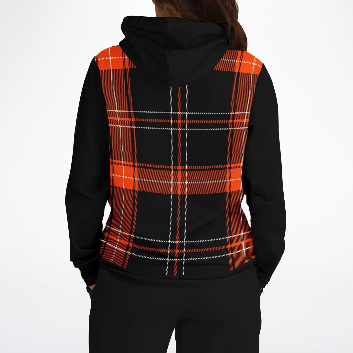 Black and Orange Tartan Hoodie