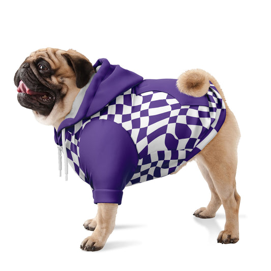 Purple Warp Checker Dog Zip-Up Hoodie