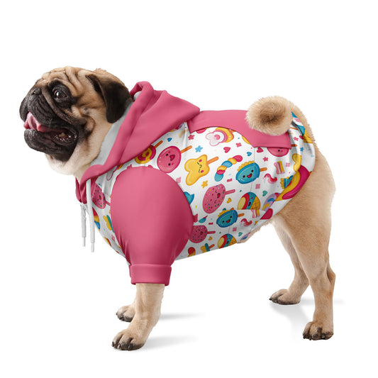 Donuts In Pink Dog Zip-Up Hoodie