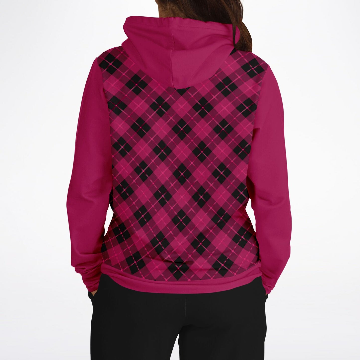 Crimson Black Plaid Hoodie