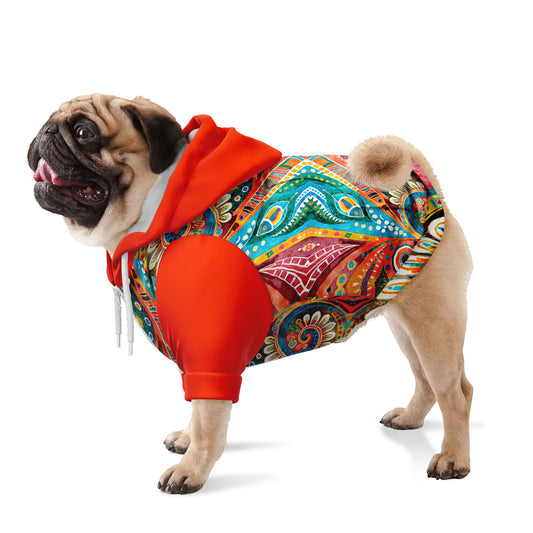 Funky In Orange Dog Zip-Up Hoodie