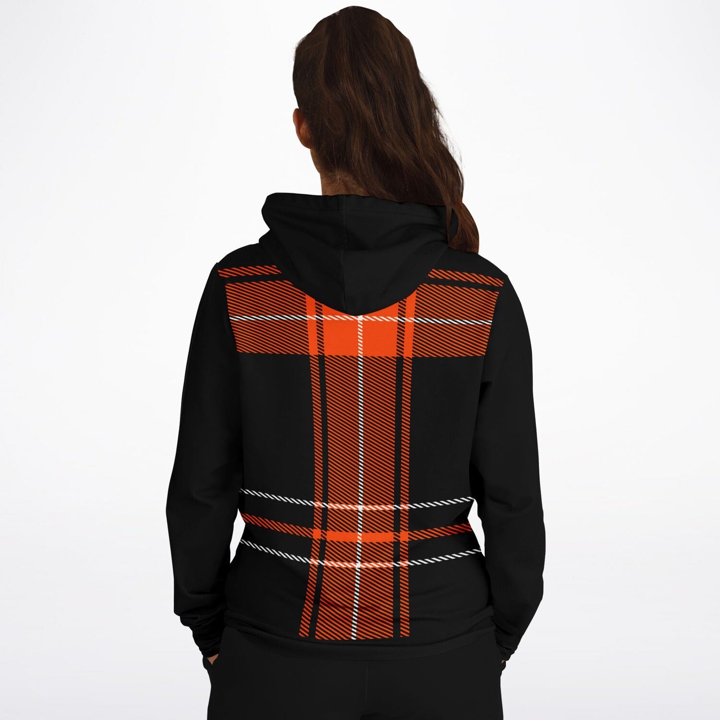 Black and Orange Plaid Hoodie