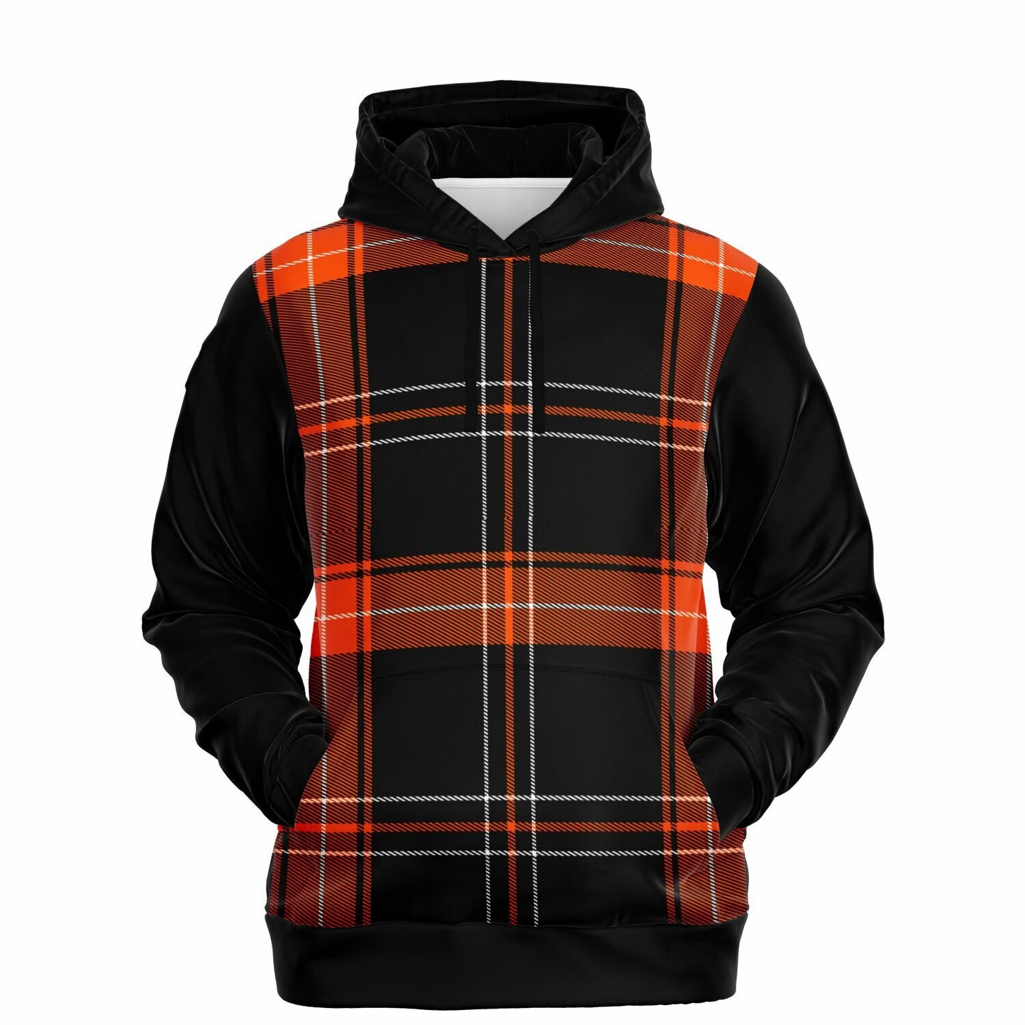 Black and Orange Tartan Hoodie