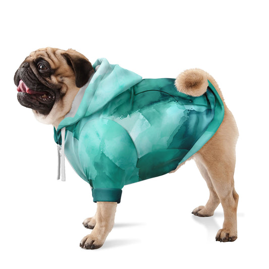 Turquoise Cloud Dog Zip-Up Hoodie