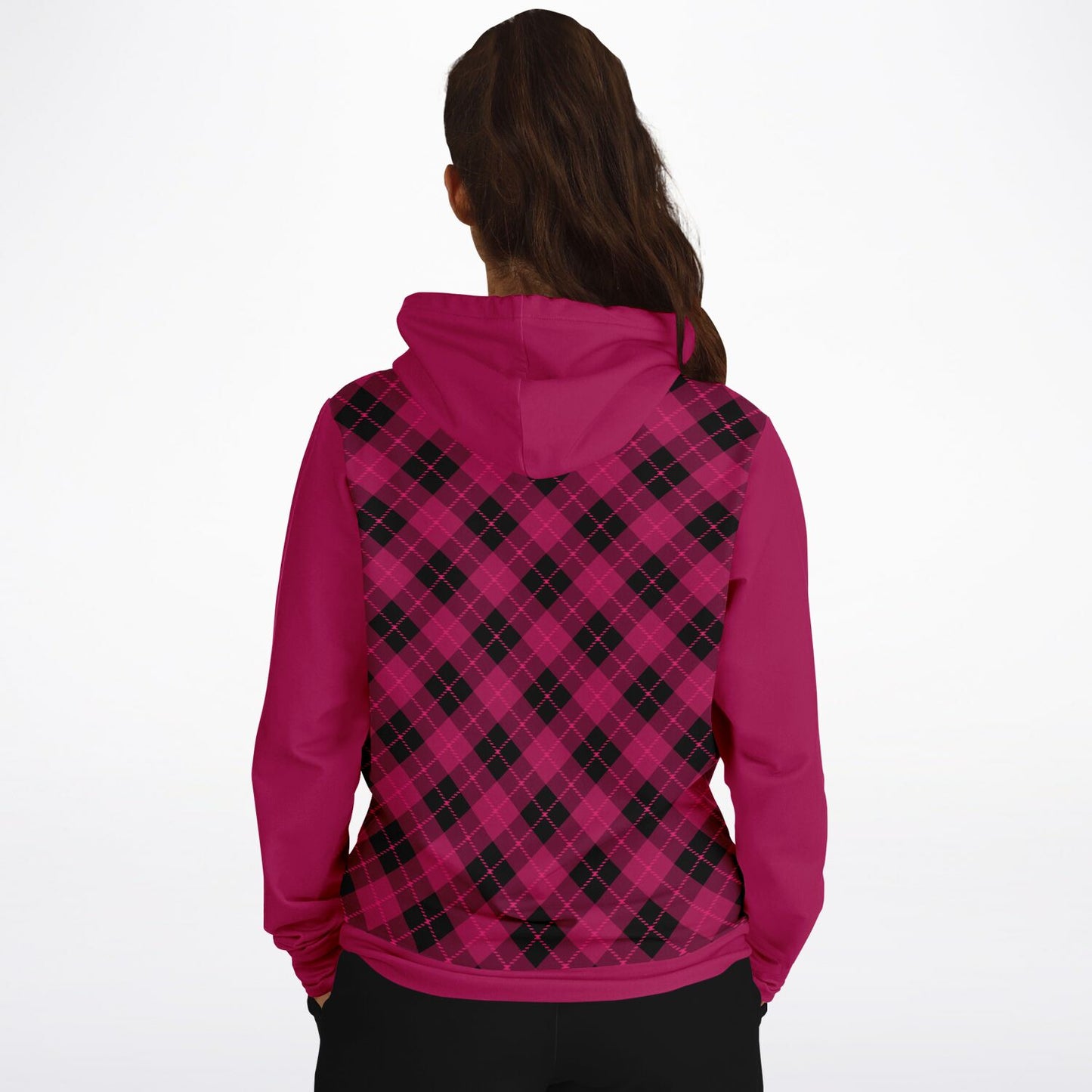 Crimson Black Plaid Hoodie