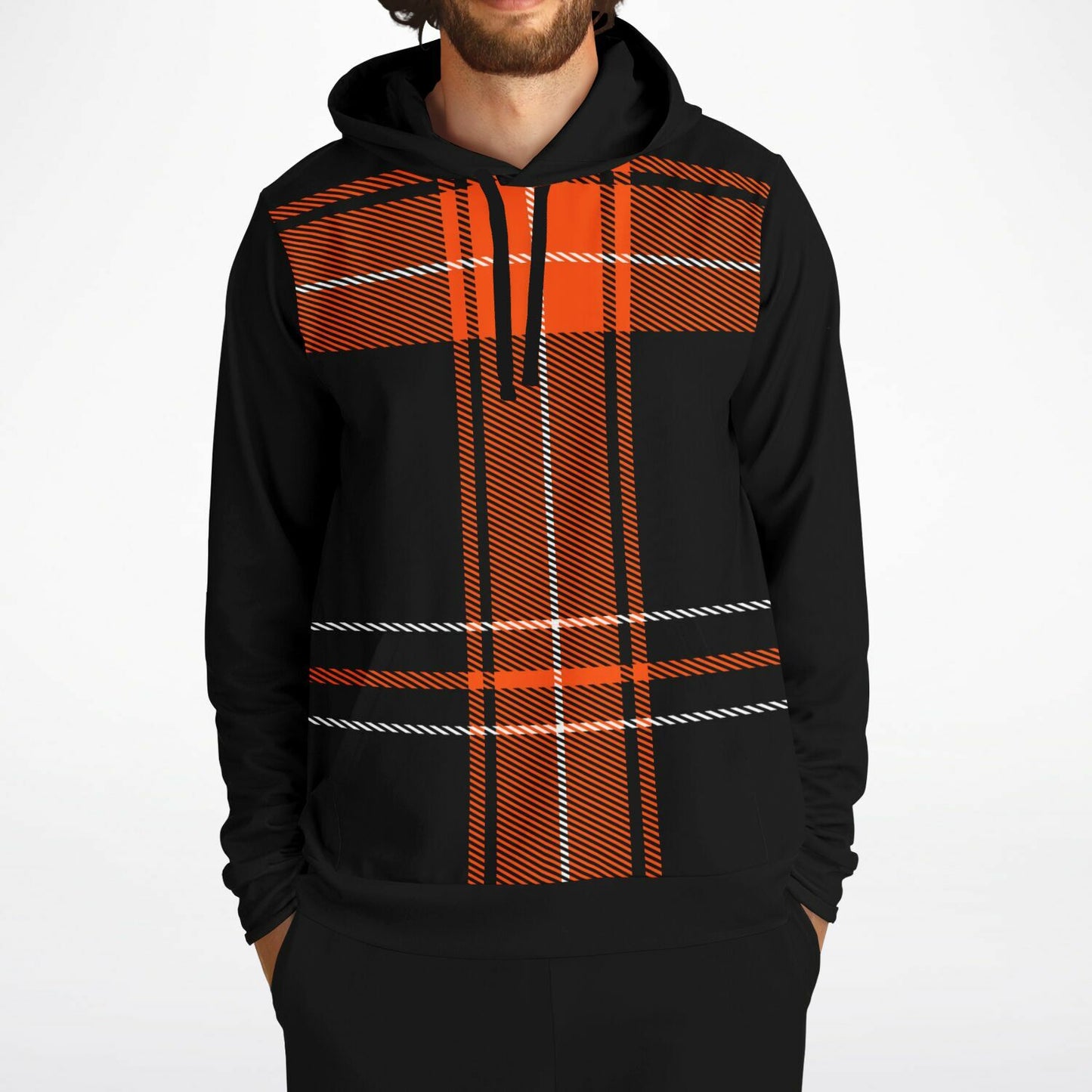 Black and Orange Plaid Hoodie