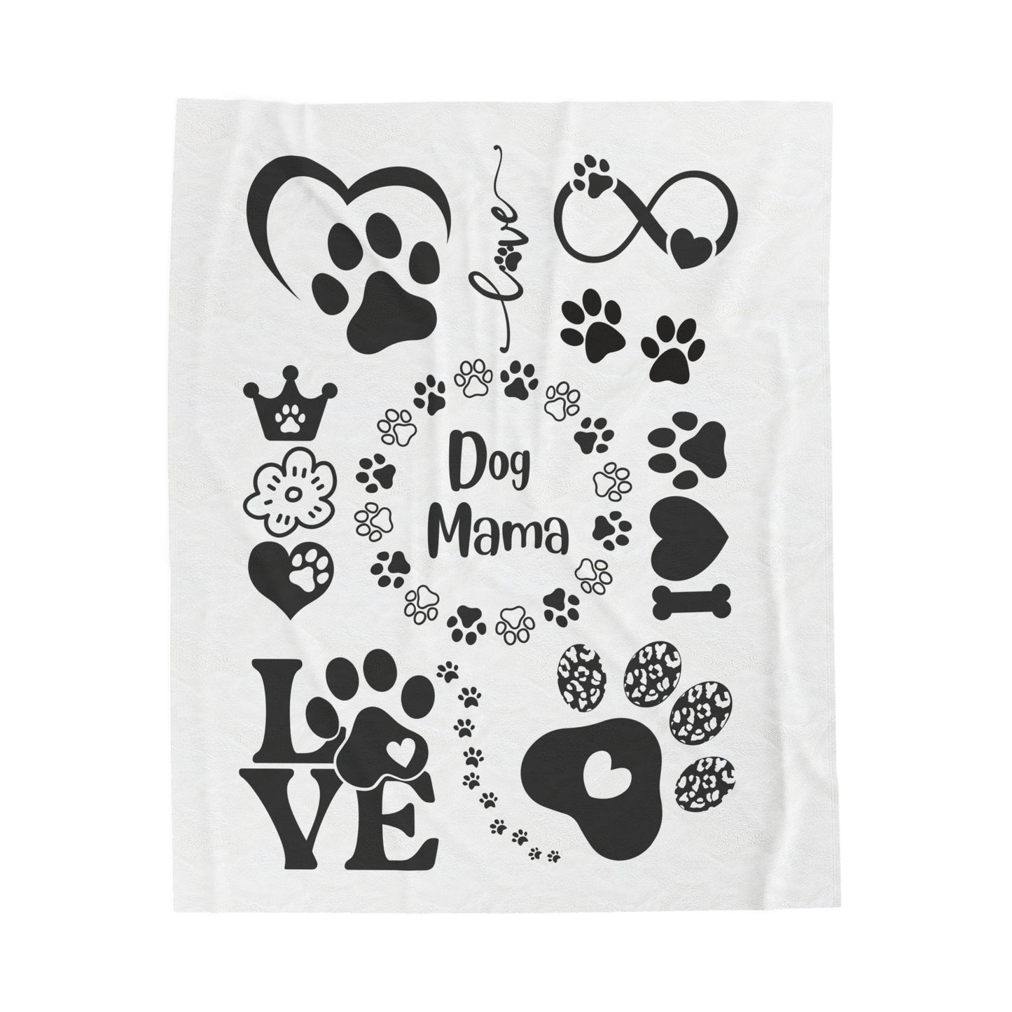 Dog Mama Velveteen Plush Blanket