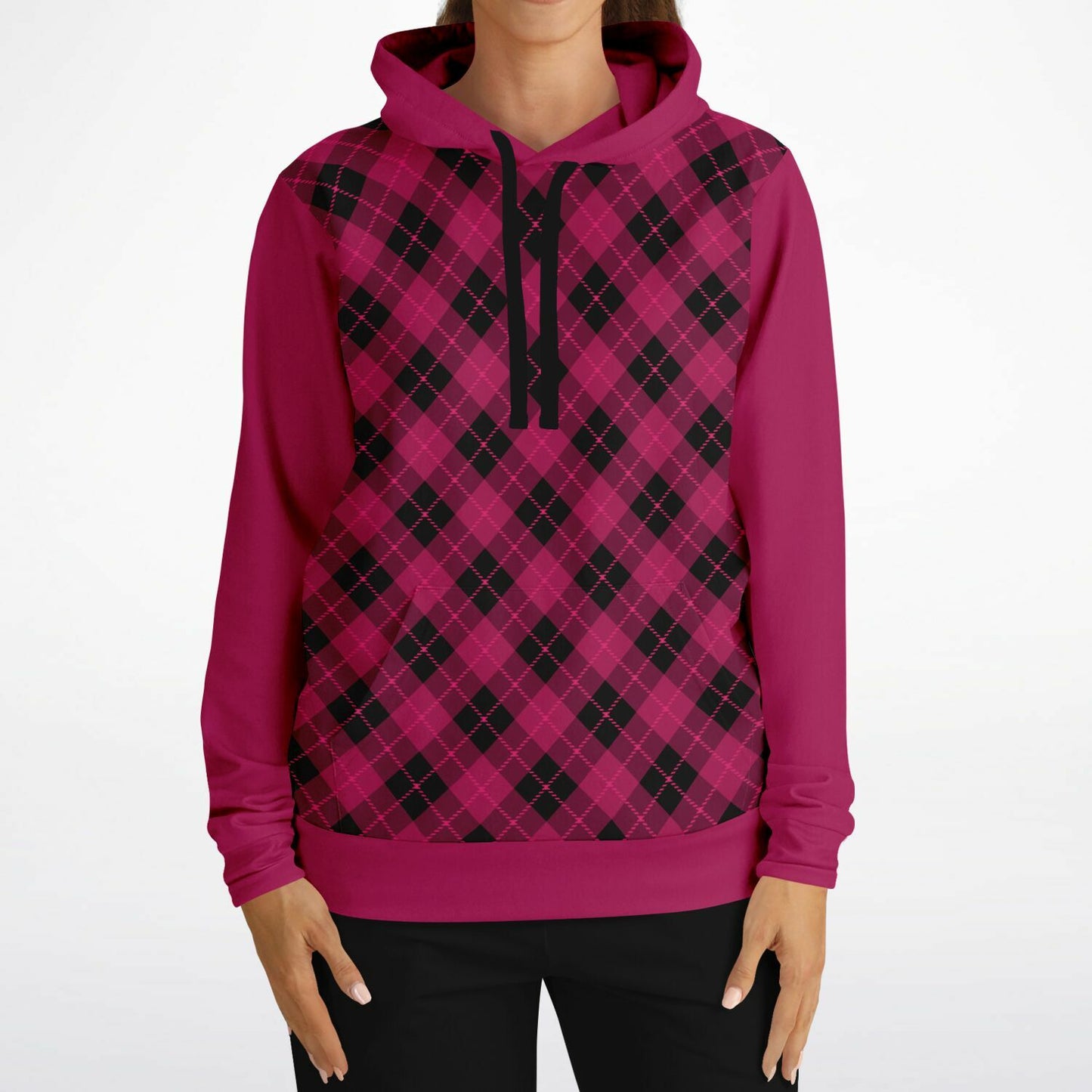 Crimson Black Plaid Hoodie