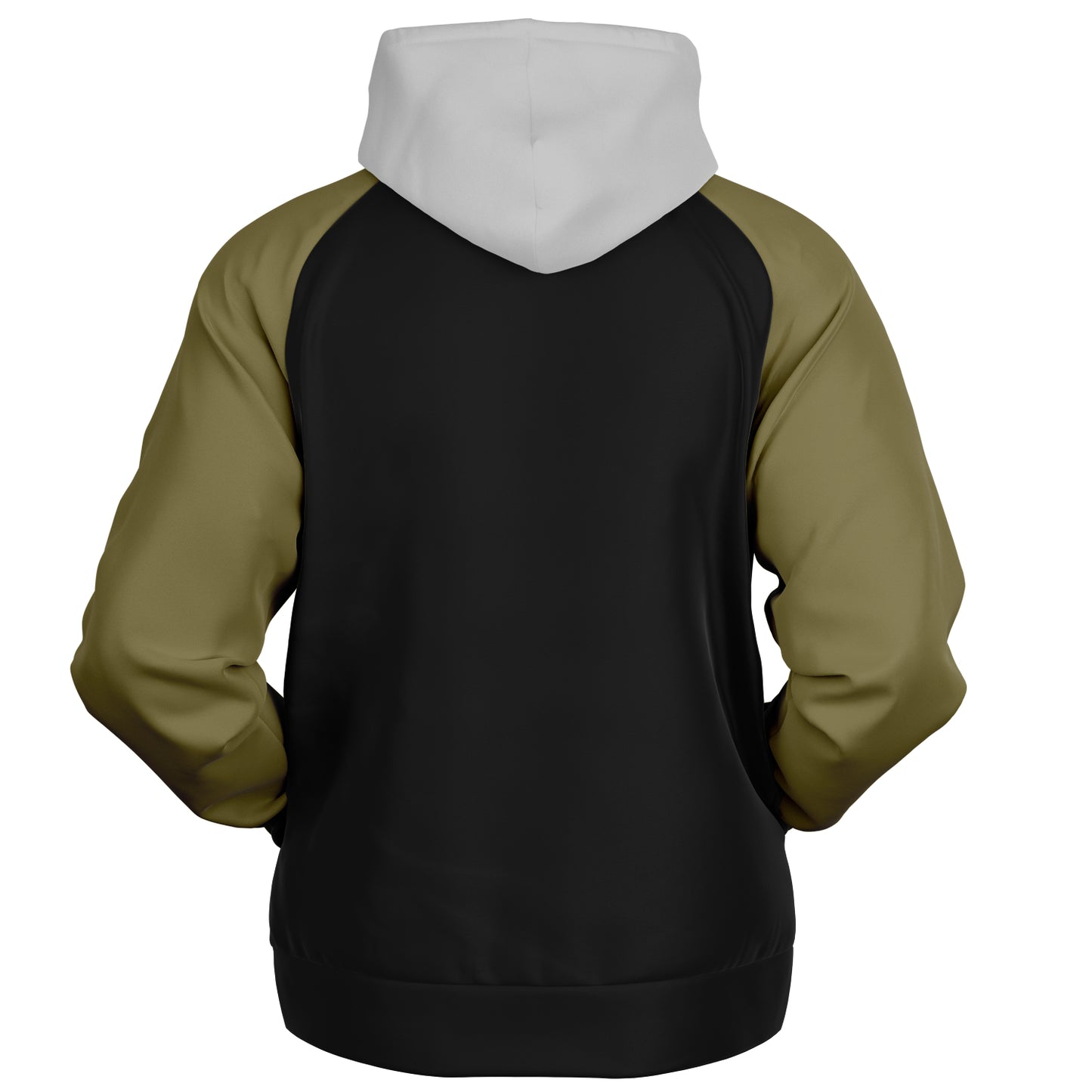 Raglan Hoodie Block Black Olive Beige