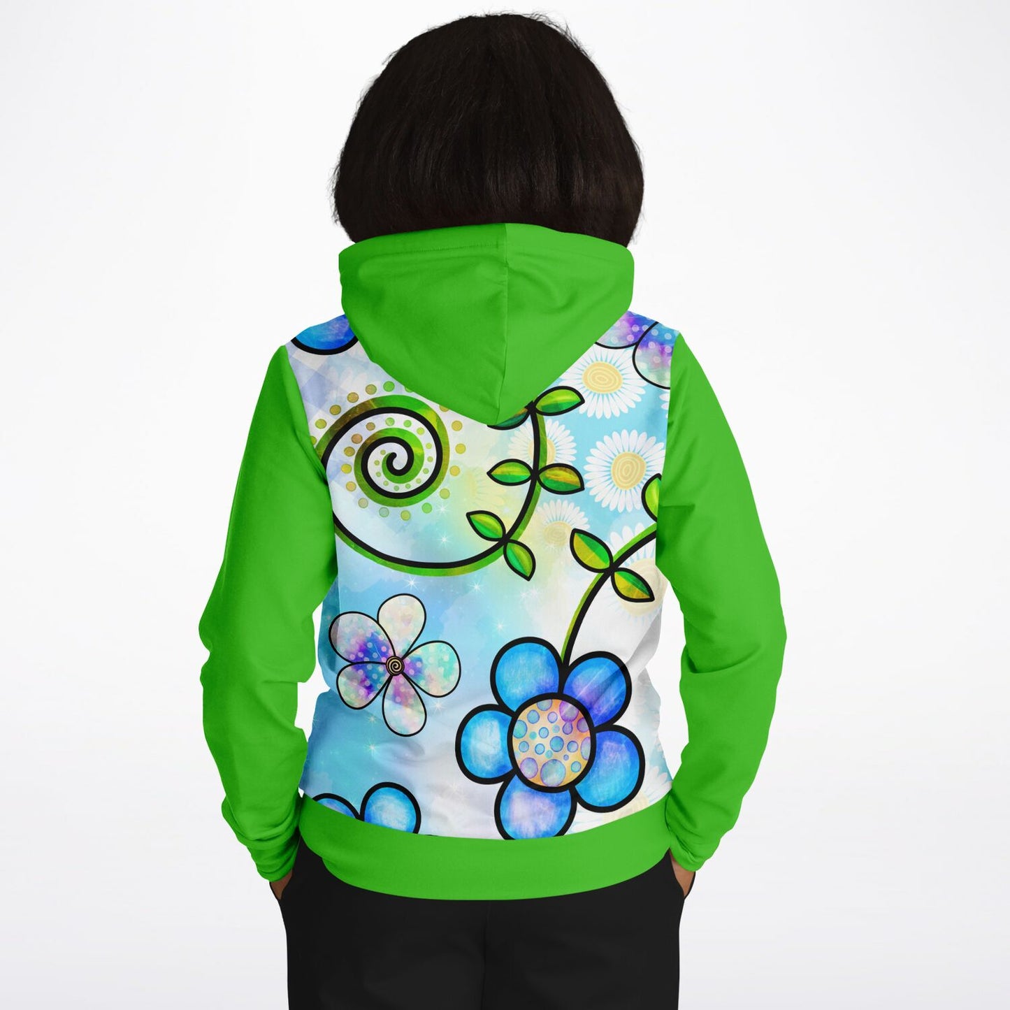 Fantasy Floral With Green Hoodie