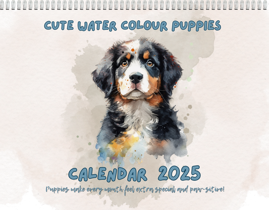 2025 Cute Water Colour Puppies Calendar