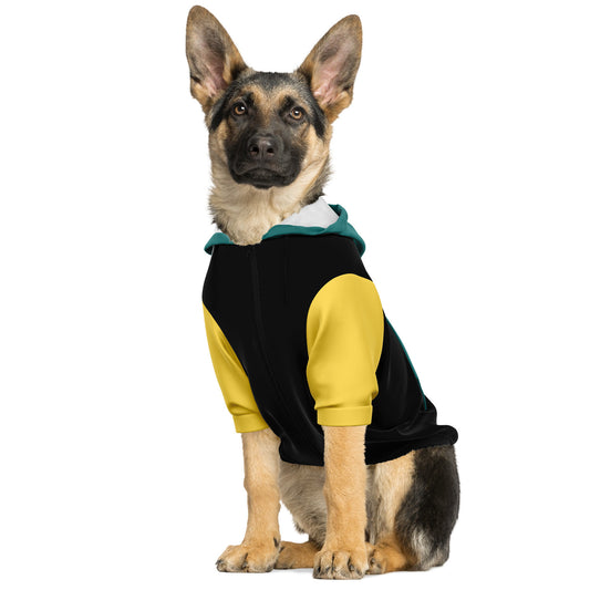 Dog Zip-Up Black Mustard Blue