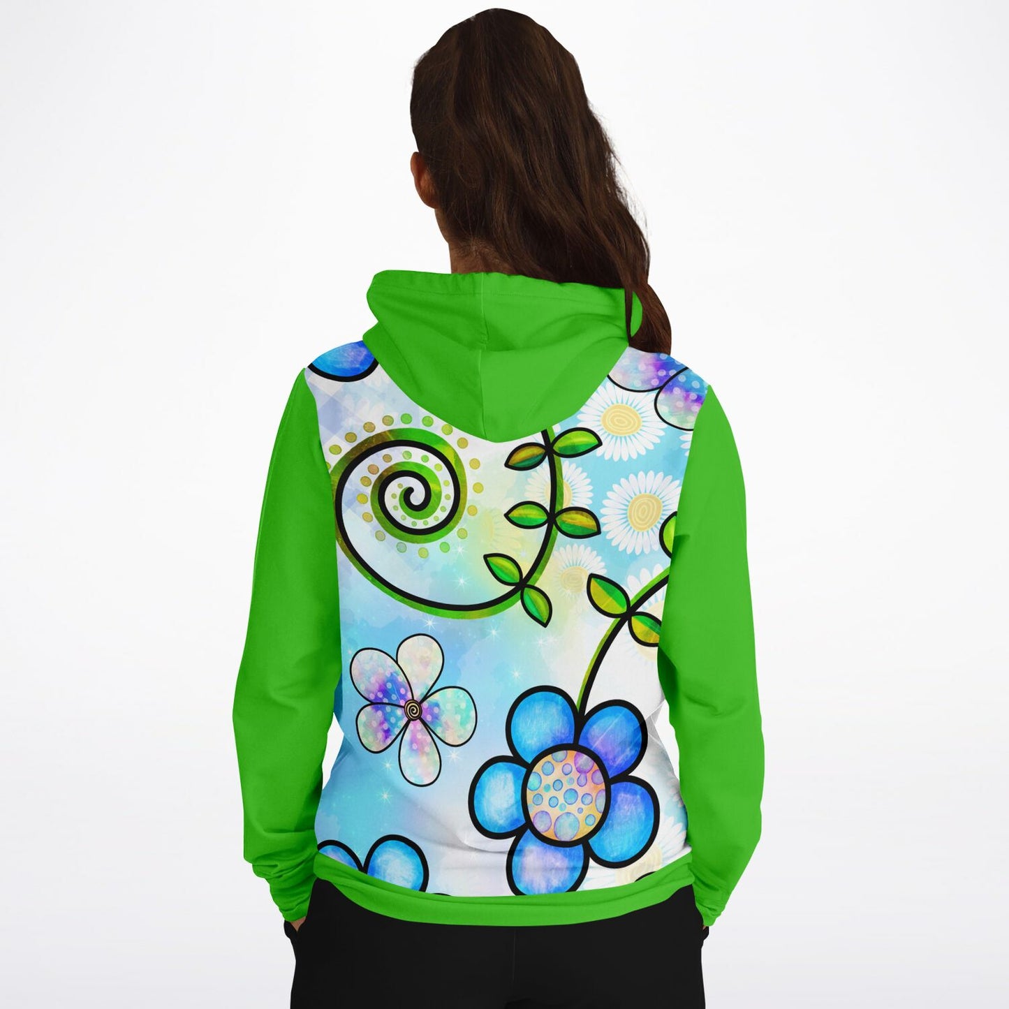 Fantasy Floral With Green Hoodie