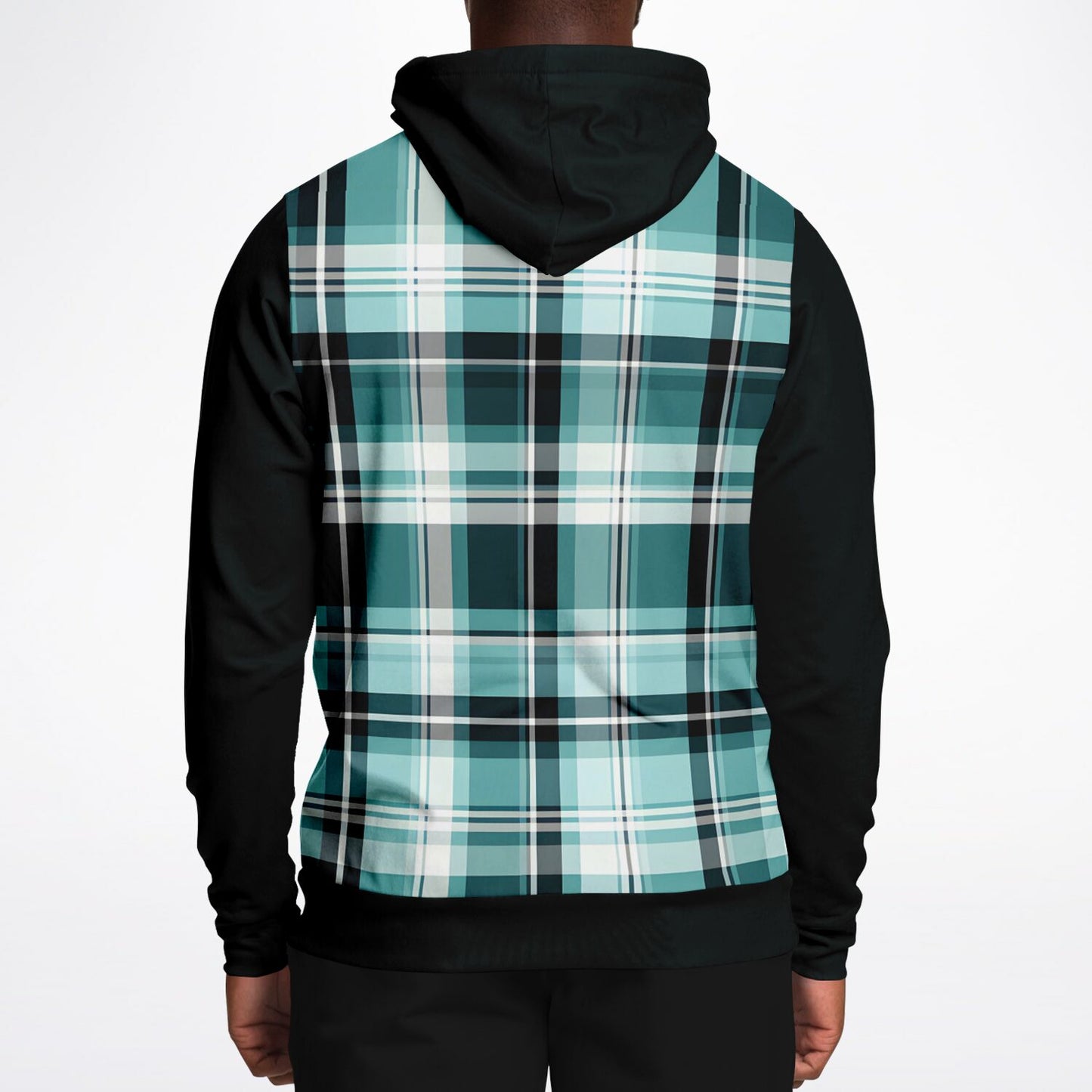 Black Blue Plaid Hoodie