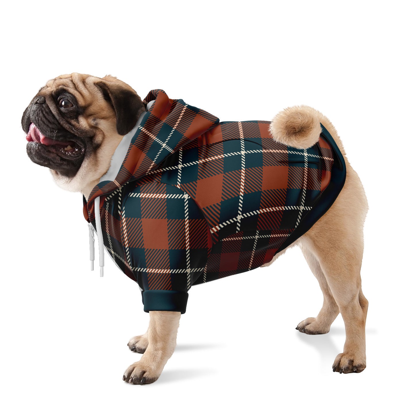Brown Checked Dog Hoodie