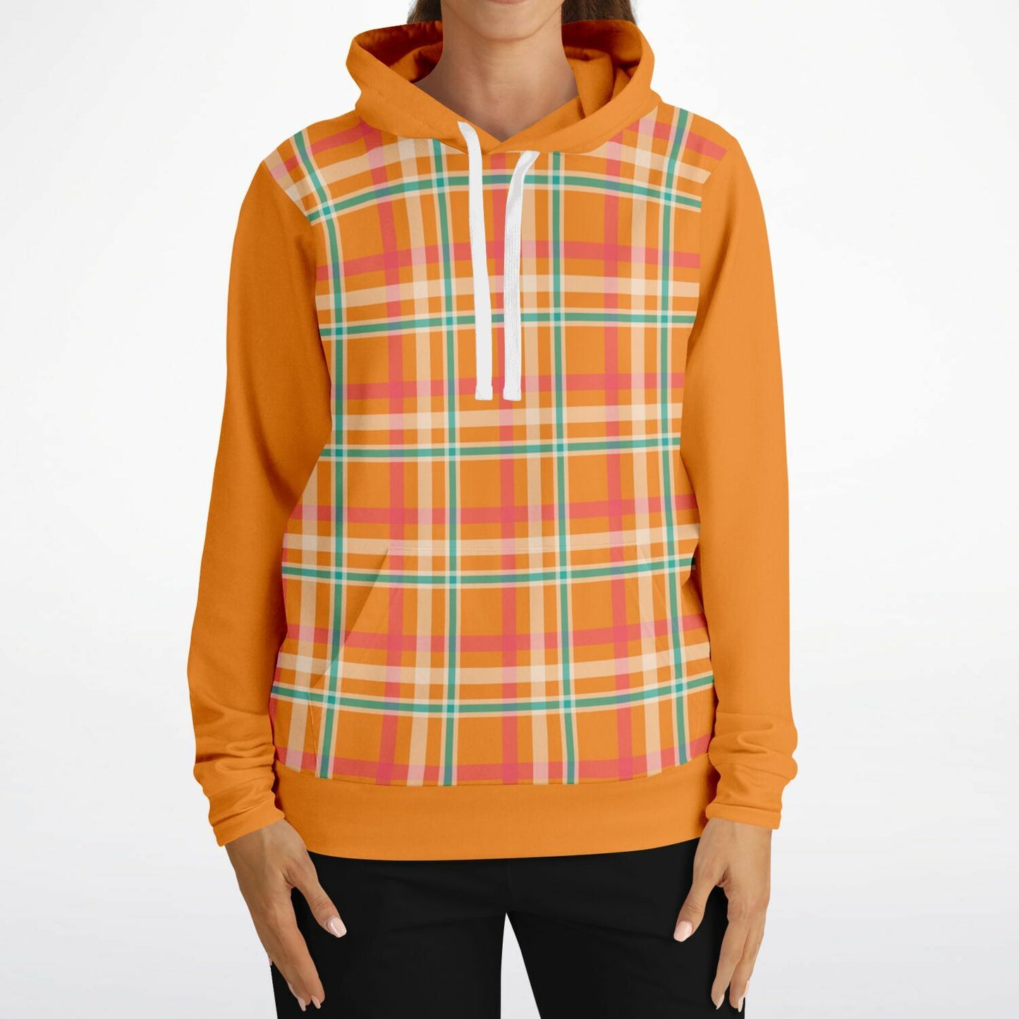 Summer Plaid Orange Hoodie