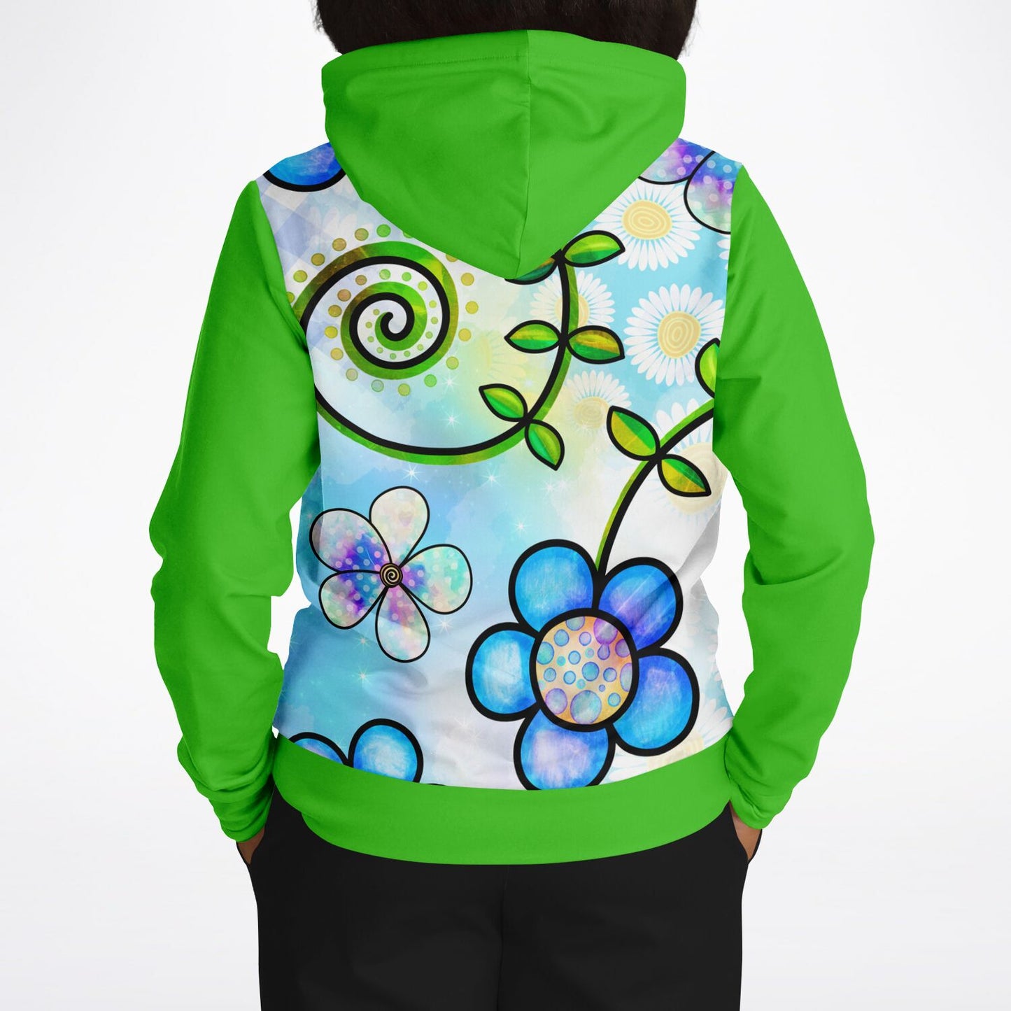 Fantasy Floral With Green Hoodie