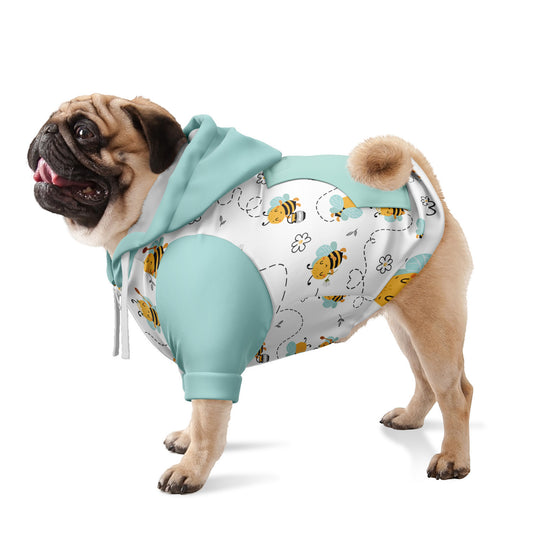 Bee In Blue Dog Zip-Up Hoodie