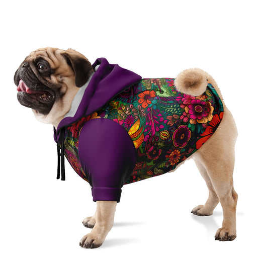 Purple Vintage Tatoo Dog Zip-Up Hoodie