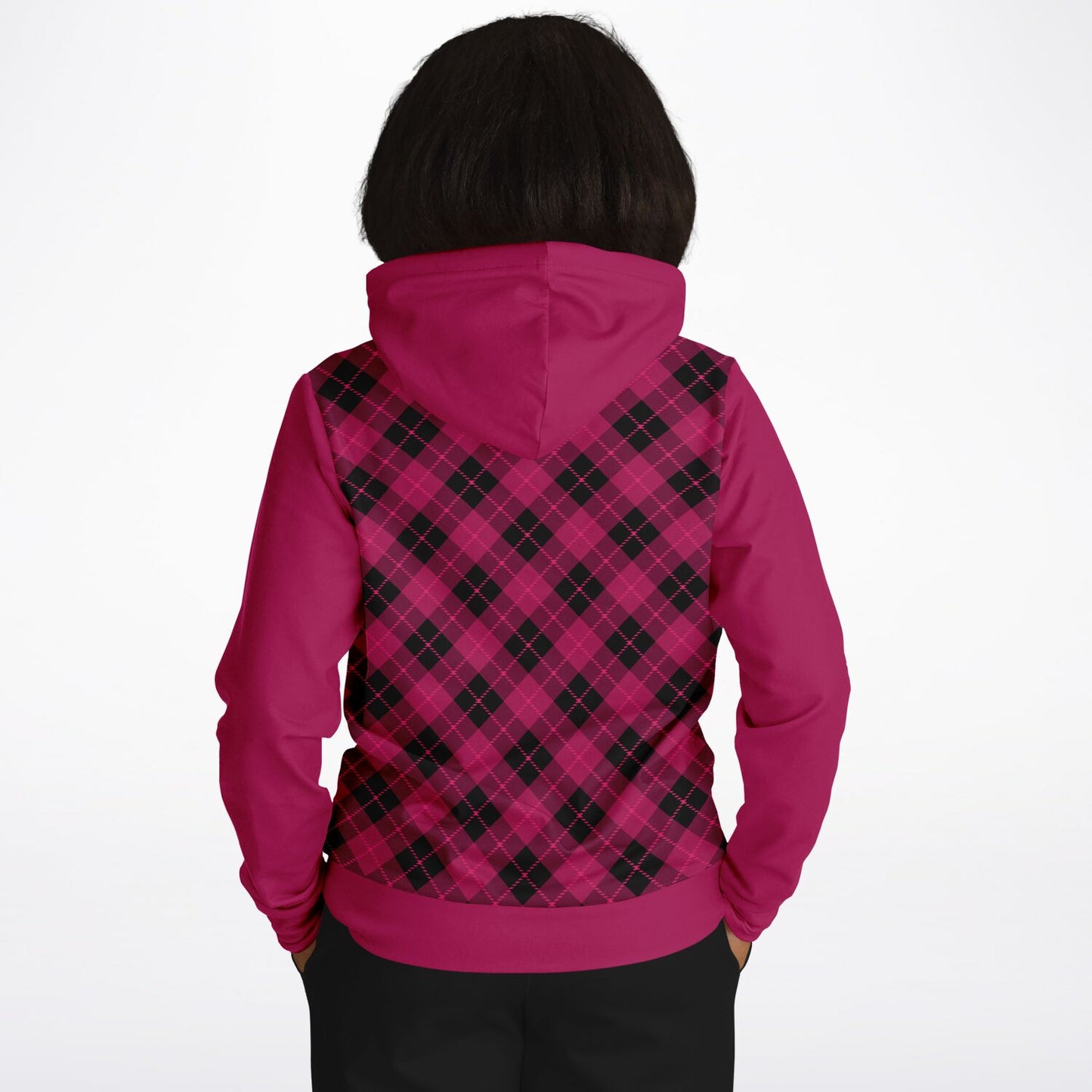 Crimson Black Plaid Hoodie