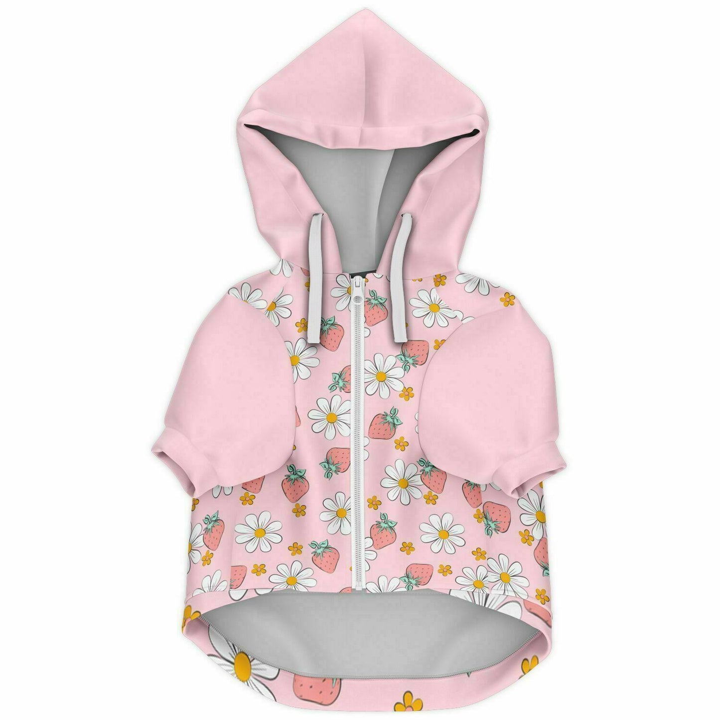 Srawberries and Daisies Dog Zip-Up Hoodie