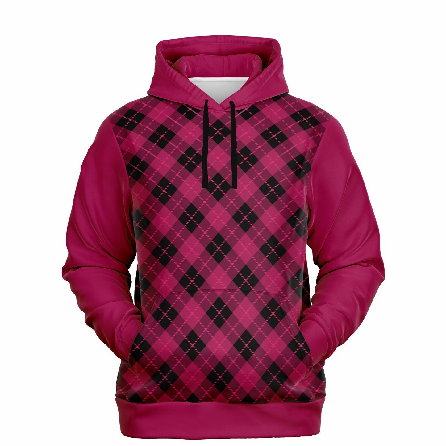 Crimson Black Plaid Hoodie