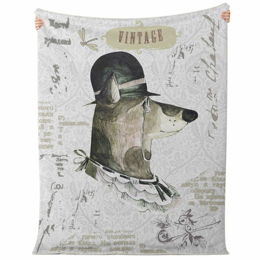 Vintage Dog 6 Premium Microfleece Blanket