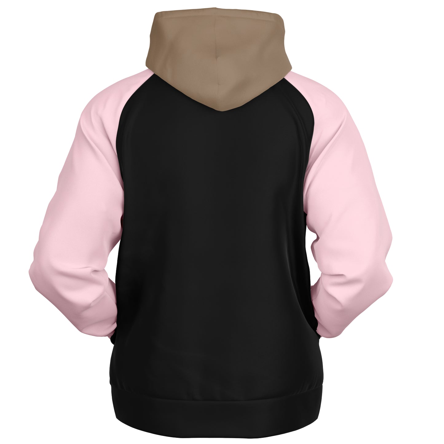 Raglan Hoodie Block Black Taupe Pink