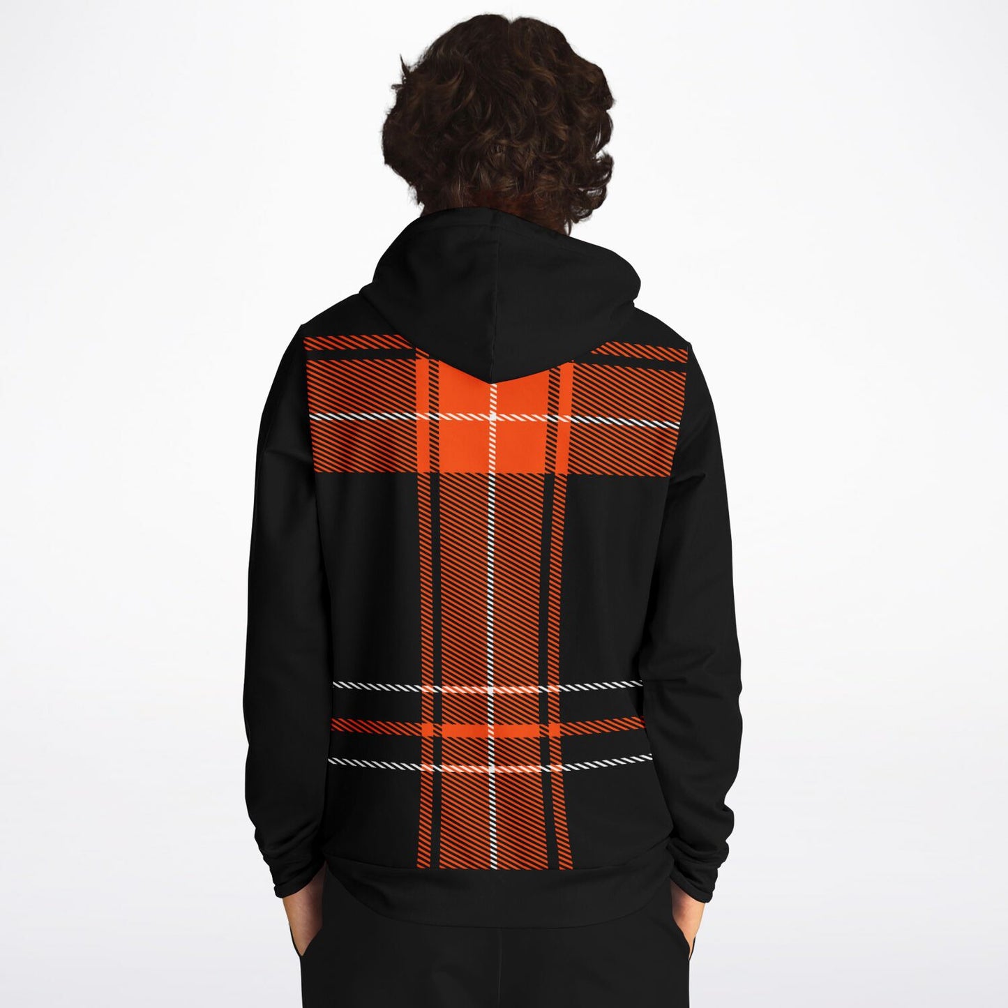 Black and Orange Plaid Hoodie