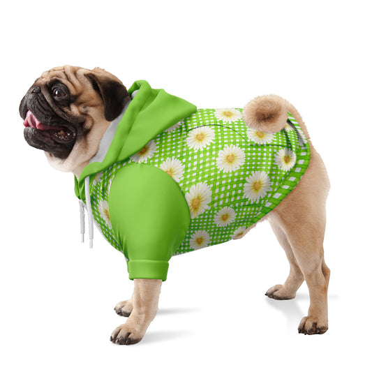 Daisies and Lime Dog Zip-Up Hoodie