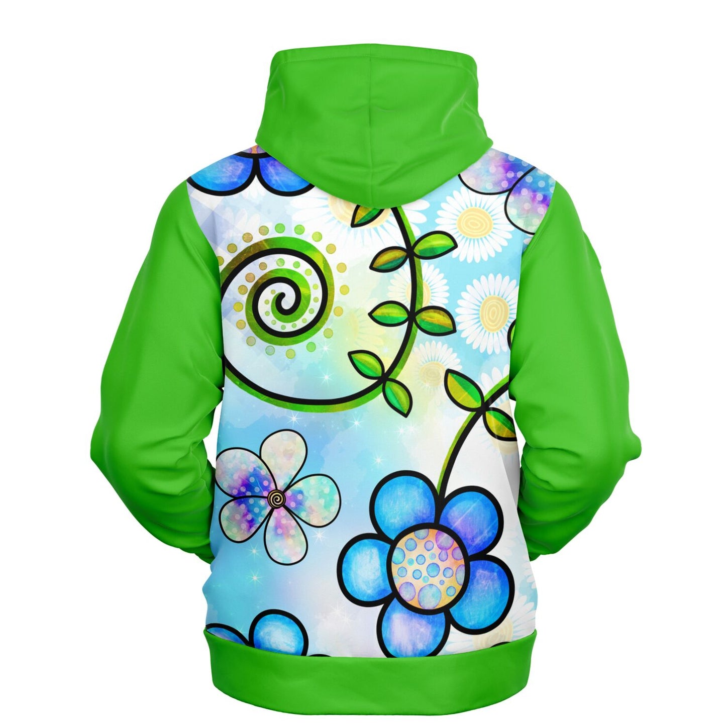 Fantasy Floral With Green Hoodie