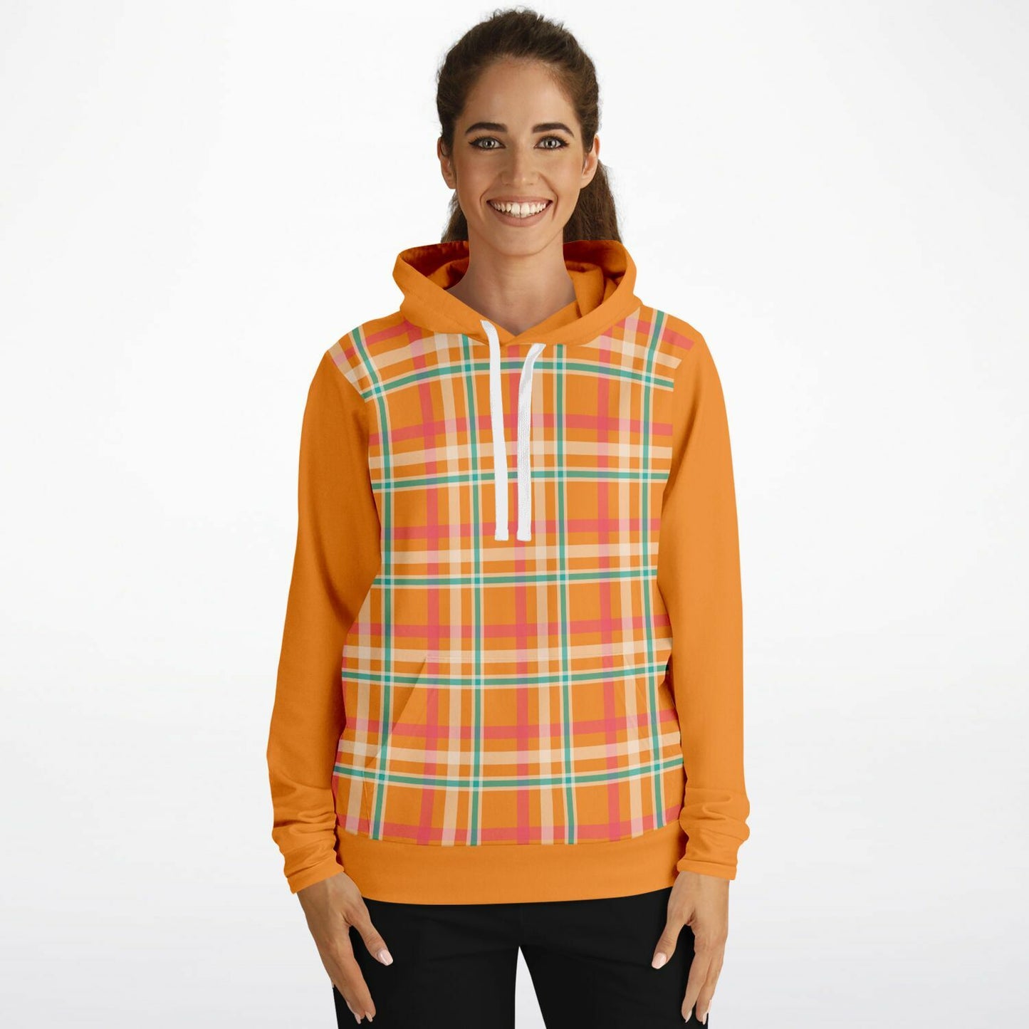 Summer Plaid Orange Hoodie