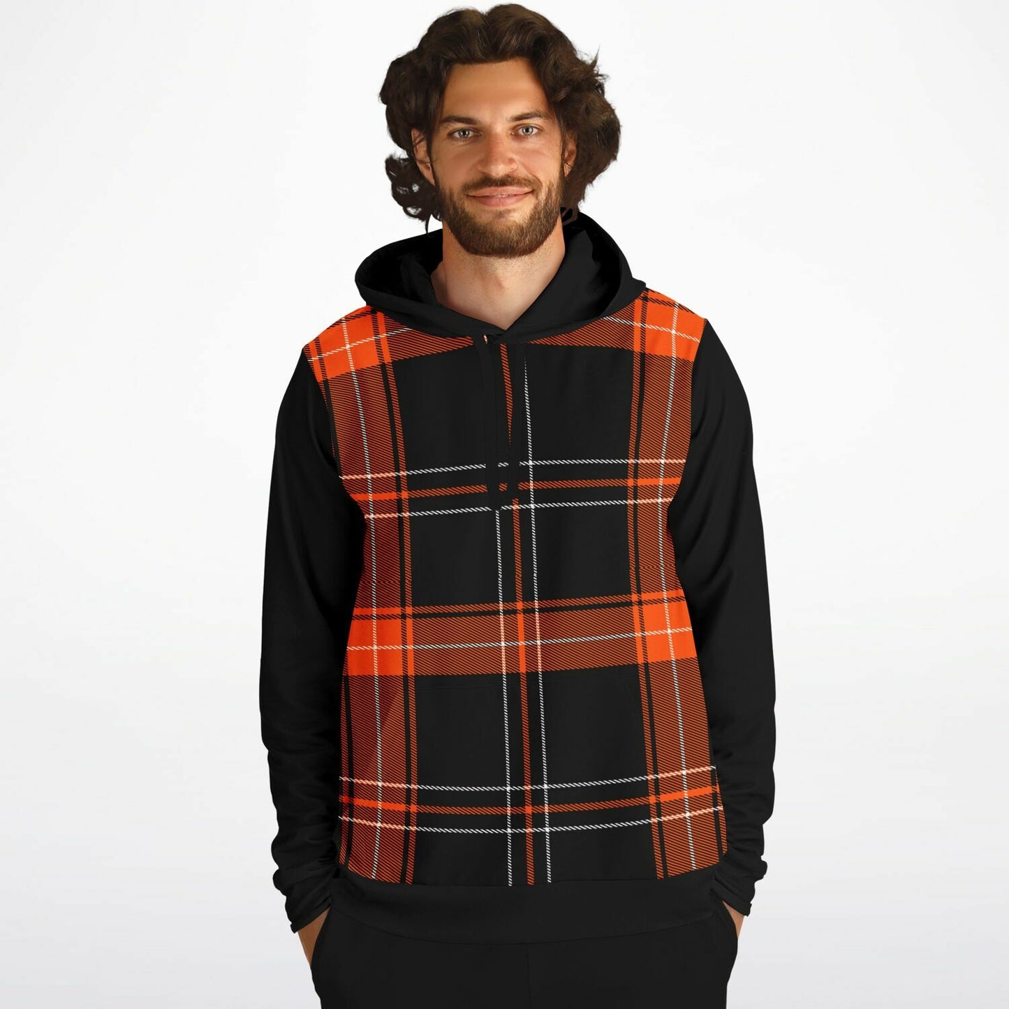 Black and Orange Tartan Hoodie