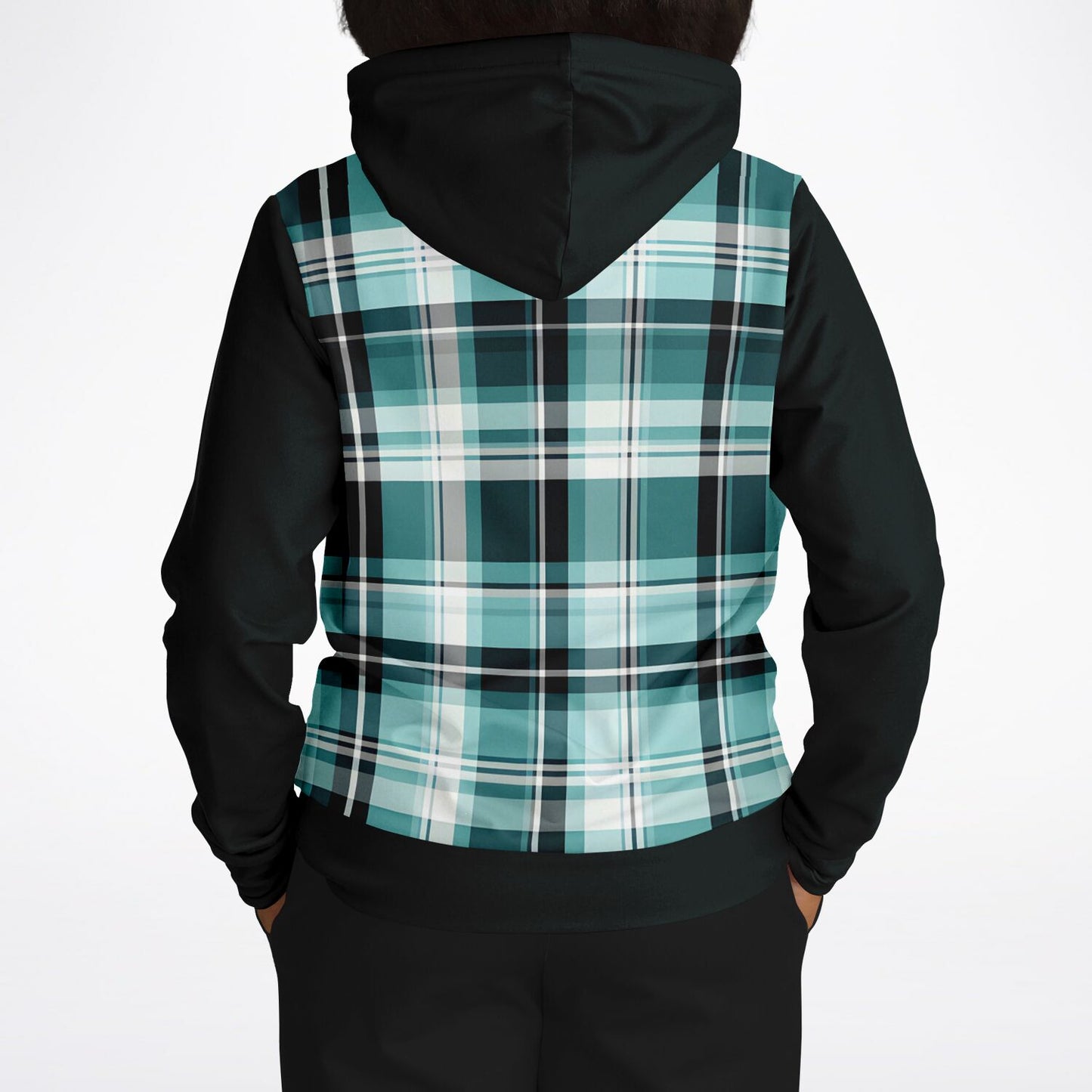 Black Blue Plaid Hoodie