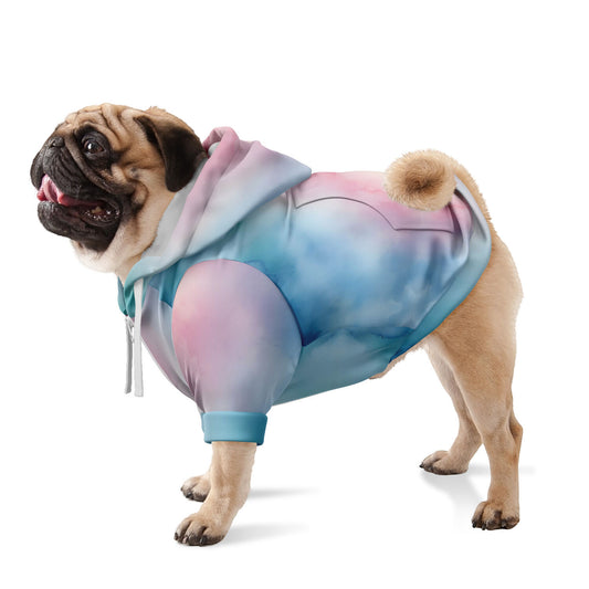 Pink Blue Dog Zip-Up Hoodie